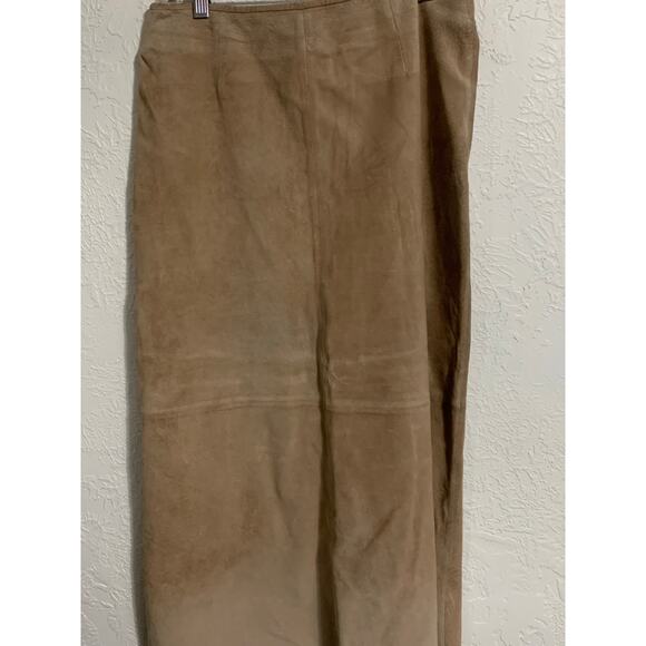 Boston proper tan suede long modesty skirt 6 fall boot - Picture 2 of 8